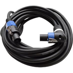 Seismic Audio - TW12SRT25 - 25 Foot Speakon to Right Angle Speakon PA/DJ Speaker Cable - 2 Conductor - 12 Guage