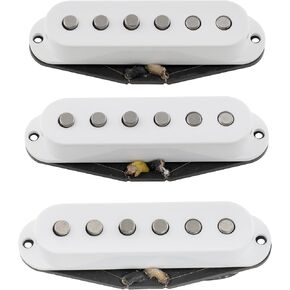 The Revival Pickups RPS1 Vintage Classic Alnico 5/Alnico 3 Strat Single Coil Pickups Neck Middle Bridge Pickup Set for Stratocaster Style Electric Guitar, White