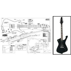 Plan of Ibanez Iceman Electric Guitar - Full Scale Print