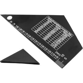 Piutouyar Black Guitar Fret Rocker Leveling Luthier Tool, Stainless Steel Guitar String Action Gauge String Height Ruler Fret Level Guide Repair Tool for Guitars Electric Bass