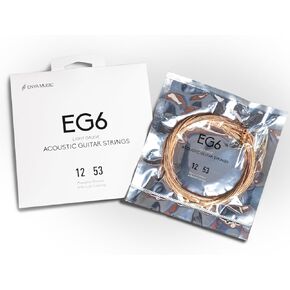 Enya Guitar Strings - Acoustic Guitar Strings - For 6 String Guitar - Phosphor Bronze- Anti-rust Coating - Light Gauge- EG6(0.12-0.53)