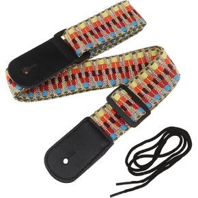 ECSiNG Guitar Rainbow Woven Strap Guitar Rainbow Shoulder Strap Guitar Cotton Woven Strap Belt Adjustable Guitar Strap for Bass Acoustic ElectricGuitar Ukulele