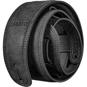 LEKATO Bass Guitar Strap for Electric Guitar & Bass 2.5" Wide Leather Guitar Strap with Thicken Foam Leather Bass Strap Padded Bass Guitar Strap Adjustable Length from 49" to 59"Bass Straps