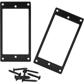 Hitefu 2 Pcs Metal Humbucker Cover, Flat Electric Guitar Pickup Frame Replacement, Bridge Neck Pickups Cover with Screws (Gold)