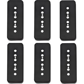 6Pcs Yootones Plastic P90 Soapbar Pickup Covers 3/50&3/52mm Compatible with Les Paul Electric Guitar (Black)