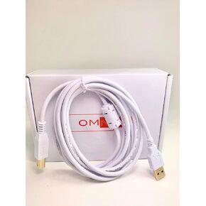OMNIHIL White 8FT High Speed USB 2.0 Cable Compatible with Nektar Impact LX25+ 25-Key Keyboard Controller