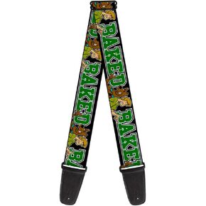 Buckle-Down Guitar Strap - Scooby Doo & Shaggy Pose/BAKED Black/Green - 2" Wide - 29-54" Length