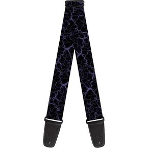 Buckle-Down Marble Black Purple, Acoustic, Bass, Electric Guitar Strap, 2 Inches Wide and Adjustable