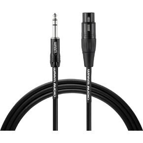 Warm Audio Pro Series XLR Female to TRS Male Cable - 3-foot,Black/Silver,Pro-XLRf-TRSm-3'