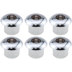 6PCS 6.1mm Bore Diameter Silver Musical Instrument Accessory Metal Chrome Plated Guitar Tuner Conversion Bushing Adapter Ferrule Tuner Bar