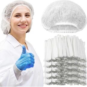 Yahenda 2000 Pcs Disposable Bouffant Caps Bulk 21 Inches Disposable Caps for Hair Elastic Dust Cap Hairnets for Food Service, Nurses, Labs (Black)