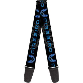 Buckle-Down Guitar Strap - Pontiac FIREBIRD/Logo Black/Grays/Blues - 2" Wide - 29-54" Length