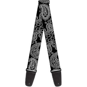 Buckle-Down Guitar Strap, Paisley Black White, 2 Inches Wide