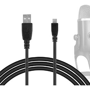 Geekria for Creators USB to Micro USB Microphone Cable 9 ft / 2.8 M, Compatible with Blue Yeti X, Yeti Nano, BONAOK G50, X39, Q31, Q37, Q78, BlueFire, Ankuka Karaoke Microphone Mic Cord (Black)