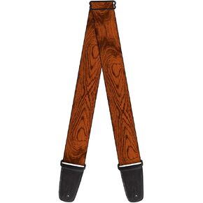 Buckle-Down Guitar Strap Wood Grain Cherry Wood 2 Inches Wide