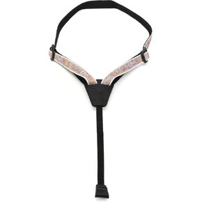 D'Addario Accessories Cradle Ukulele Strap - Ukulele Straps with Rubber Hook - Ukulele Strap No Drill - Paisley, Gray/Orange