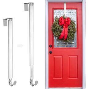Kederwa Wreath Door Hanger, Adjustable Wreath Hook Holder from 15-24inch Metal Hanger for Halloween Fall Christmas Wreath Decorations