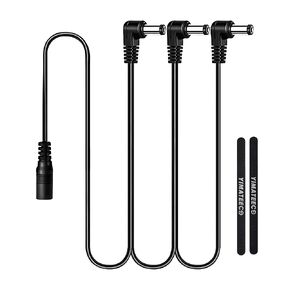 Guitar Pedal Power Supply Adapter, 1 to 3 Way Daisy Chain Pedal Cables Power Cord DC 9V Power Supply Splitter Cable for Most Guitar Effect Pedal (3 Way Guitar Pedal Cables, Tip Negative)