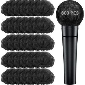 800 Pcs Microphone Covers Disposable - Elastic Microphone Protective Covers, Handheld Microphone Windscreens, Individually Wrapped Mic Caps for Karaoke, Recording, Stage Performance
