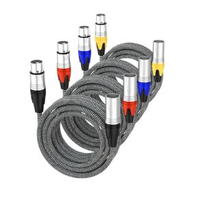 Short XLR Cable 3ft, XLR Male to Female Microphone Extension Cable with 3-Pin, Premium Shielded XLR Cables, Braided Balanced XLR Microphone Cords for Mixer, Recording Studio, DMX Stage Light