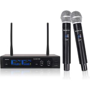 Sound Town SWM10-U2HH Professional Dual-Channel UHF Wireless Microphone System with 2 Handheld Mics, for Church, Business Meeting, Outdoor Wedding and Karaoke