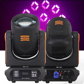 200W LED Moving Head Light Beam Spot Rainbow Effect Stage Lighting Professional DMX512 Control for Disco Party Club Bar DJ Show