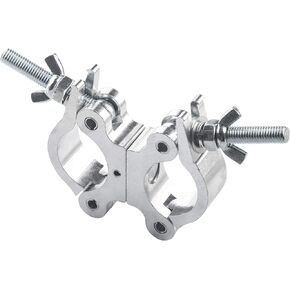 Lighting Truss Swivel Coupler Clamps for Lights, Lighting O Clamp Dj Light Pole Clamp Quick Release Dual Head Truss Clamp, 40-52mm Dual Swivel Tube Clamp Two Wrap Around Pipe Clamp Mounting Bracket