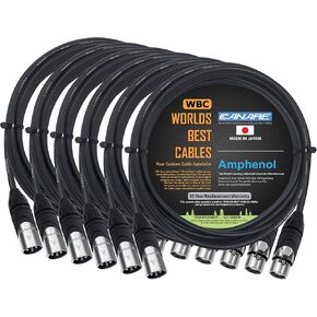 6 Units - 15 Foot - Canare L-4E6S, Star Quad Balanced Male To Female Microphone Cables With Amphenol AX3M & AX3F Silver XLR Connectors - CUSTOM MADE By WORLDS BEST CABLES