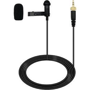 Lavalier Microphone for Sennheiser Wireless Transmitter for Rode Wireless Transmitters Omnidirectional Condenser Wired Mic 3.5mm TRS Lapel for Lectures Live Streaming YouTube 5ft Black