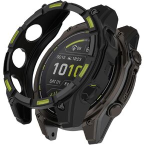 Compatible with Garmin Enduro 3 Protective Case Cover, Smartwatch Protective Case Cover Shell Soft and Durable Watch Accessories，Premium Soft TPU Slim Case Cover-Black