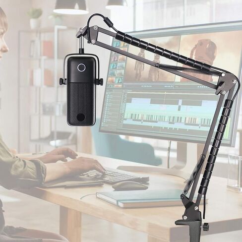 Mic Boom Arm Stand Compatible with Elgato Wave:1 Microphone - Professional Adjustable Scissor Microphone Boom Arm by YOUSHARES in Saudi Arabia