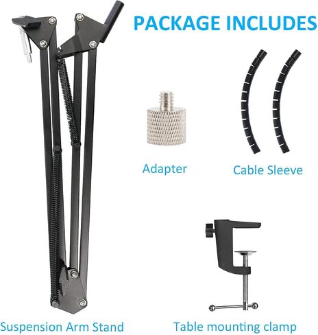 Mic Boom Arm Stand Compatible with Elgato Wave:1 Microphone - Professional Adjustable Scissor Microphone Boom Arm by YOUSHARES in Saudi Arabia