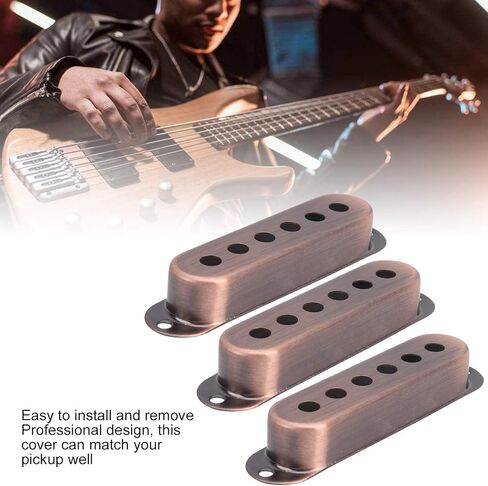 Tomotato 3Pcs Guitar Single Coil Pickup Covers 48mm/50mm/52mm Brass Guitar Pickup Covers for Electric Guitar, Guitar Pickup Accessories(Silver) in Saudi Arabia