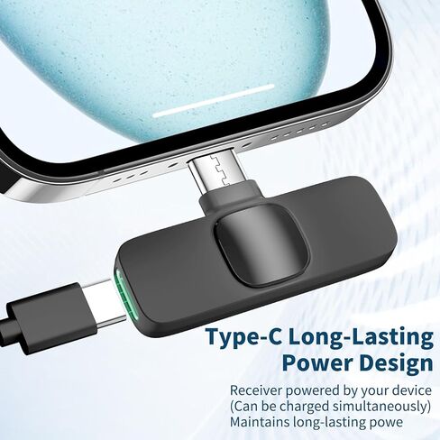 قطعتان من ميكروفون Lavalier اللاسلكي لهاتف iPhone 15 Pro Max، والهواتف الذكية - جودة صوت واضحة للغاية، تدوم طويلاً للمقابلات والبودكاست ومدونات الفيديو والبث المباشر ويوتيوب وتيك توك والمزيد in Kuwait