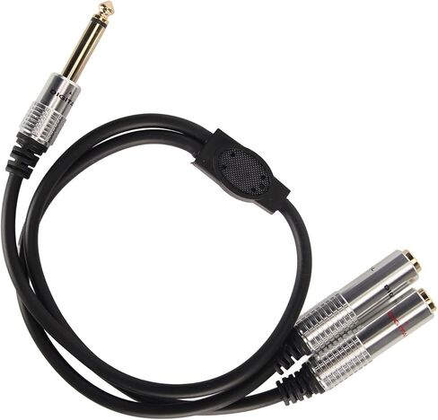 Bewinner 6.35mm to Dual 1/4 Y Splitter Cable 19.7in, 6.35mm Mono Male Plug to Dual 6.35mm Female Jack Cable for Mixer Guitar Piano Amplifier Speaker, Microphone Splitter in Saudi Arabia