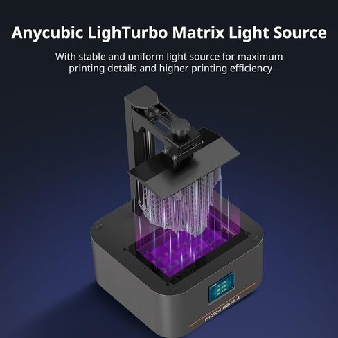 طابعة ANYCUBIC 14k الراتنج ثلاثية الأبعاد فوتون مونو M7، طباعة عالية السرعة 150 مم/ساعة، نظام مصدر COB مطور واكتشاف ذكي، حجم طباعة 8.78 × 4.96 × 9.06 بوصة in Kuwait