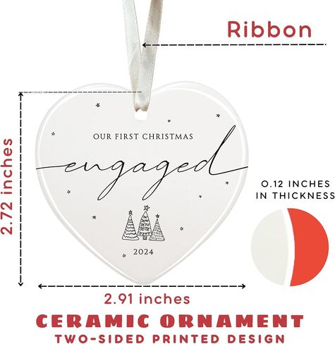 Wedding Gifts - Marriage Just Married Gifts, Wedding Gifts for Couples 2024, Wedding Gifts for Newlyweds, Wedding Gifts for Bride - Bridal Shower Gifts - Wood First Christmas Married Ornament 2024 in Saudi Arabia
