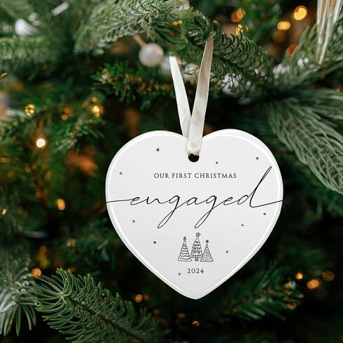 Wedding Gifts - Marriage Just Married Gifts, Wedding Gifts for Couples 2024, Wedding Gifts for Newlyweds, Wedding Gifts for Bride - Bridal Shower Gifts - Wood First Christmas Married Ornament 2024 in Saudi Arabia