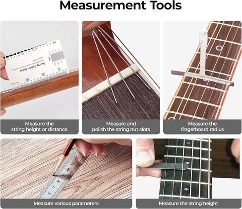 Vangoa 101 قطعة أدوات صيانة إصلاح الجيتار مع حامل، مجموعة أدوات الجيتار الاحترافية ملحقات الجيتار للجيتار الكهربائي الصوتي القيثارة باس بانجو، هدية الجيتار لعشاق in Kuwait