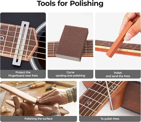 Vangoa 101 قطعة أدوات صيانة إصلاح الجيتار مع حامل، مجموعة أدوات الجيتار الاحترافية ملحقات الجيتار للجيتار الكهربائي الصوتي القيثارة باس بانجو، هدية الجيتار لعشاق in Kuwait