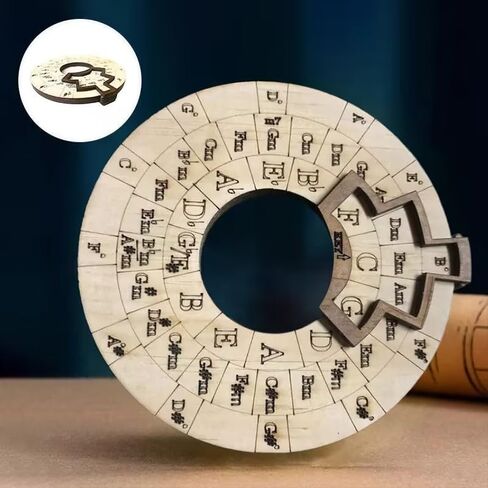 أداة اللحن الخشبية، دائرة دائرية من العجلة الأخماسية، ملحقات نقل الموسيقى عجلة وتر خشبية للموسيقيين وكتاب الأغاني المبتدئين في الموسيقى لتوقيع مفاتيح الحبال والجيتار والباس in Saudi Arabia