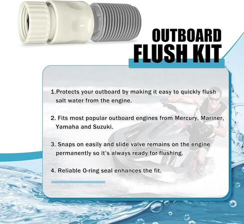 Outboard Motor Quick Connect Flush Kit，Compatible with Mercury, Mariner, Yamaha and Suzuki Outboard Engines Red in Kuwait