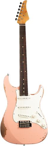 EART Vintage-VS60 6 String Soft Relic Solid-Body Guitar-Full Size Roasted Rosewood Relic Finish VS60 Pickups 6-Point Synchronized Tremolo Bridge Electric Guitar for Blues, Classics,Right Hand in Kuwait
