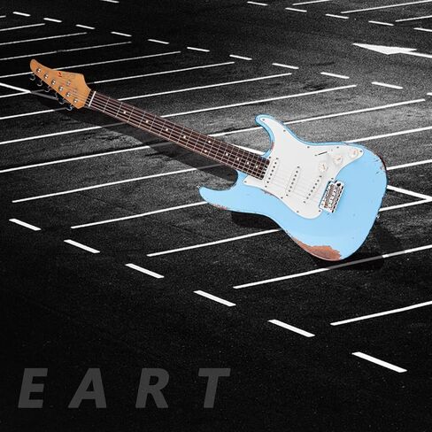 EART Vintage-VS60 6 String Soft Relic Solid-Body Guitar-Full Size Roasted Rosewood Relic Finish VS60 Pickups 6-Point Synchronized Tremolo Bridge Electric Guitar for Blues, Classics,Right Hand in Kuwait