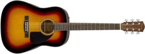 Fender CD-60 Dreadnought V3 Acoustic Guitar, with 2-Year Warranty, Sunburst, with Case Bundle with Fender Guitar Stand with Sturdy Metal, 10' Instrument Cable and Logo Guitar Strap in Saudi Arabia