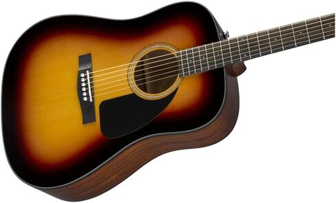Fender CD-60 Dreadnought V3 Acoustic Guitar, with 2-Year Warranty, Sunburst, with Case Bundle with Fender Guitar Stand with Sturdy Metal, 10' Instrument Cable and Logo Guitar Strap in Saudi Arabia