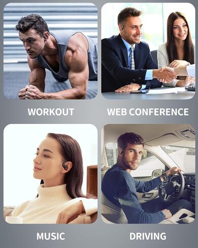 EUQQ Wireless Earbuds Bluetooth Headphones Sports Over-Ear Bluetooth 5.3 Ear Buds with Earhooks 120H Playtime Wireless Headphones for Workout Waterproof Bluetooth LED Power Display, Black in Saudi Arabia