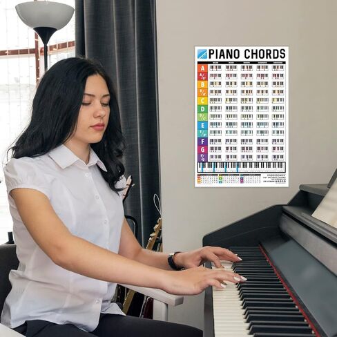 مخطط أوتار البيانو IVIDEOSONGS مقاس 12 × 18 بوصة - 60 لونًا كاملاً لأوتار البيانو لوحة المفاتيح لوحة المفاتيح للبيانو - ملحقات البيانو ملصق مخطط البيانو مع أكثر من 150 درسًا مجانيًا in Kuwait
