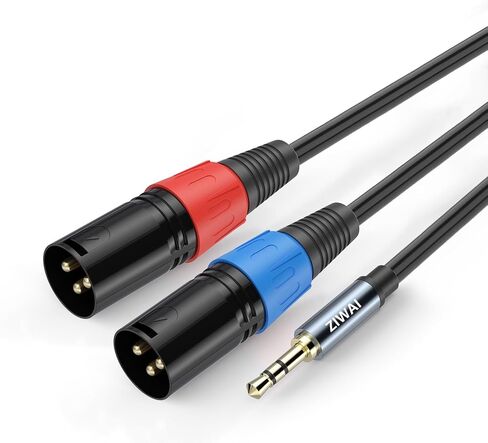 3.5 mm TRS to 2 XLR Male Cable, 1/8 Aux to Dual XLR Male to Male Breakout Cable, 30Feet in Saudi Arabia