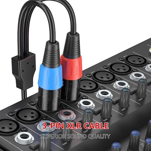 3.5 mm TRS to 2 XLR Male Cable, 1/8 Aux to Dual XLR Male to Male Breakout Cable, 30Feet in Saudi Arabia